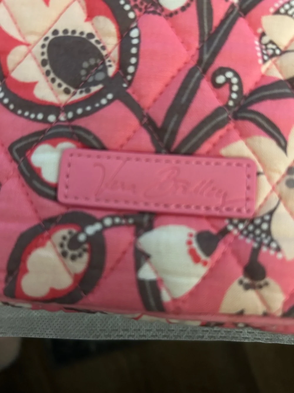 Vera Bradley Pink Floral Quilted Zip laptop holder